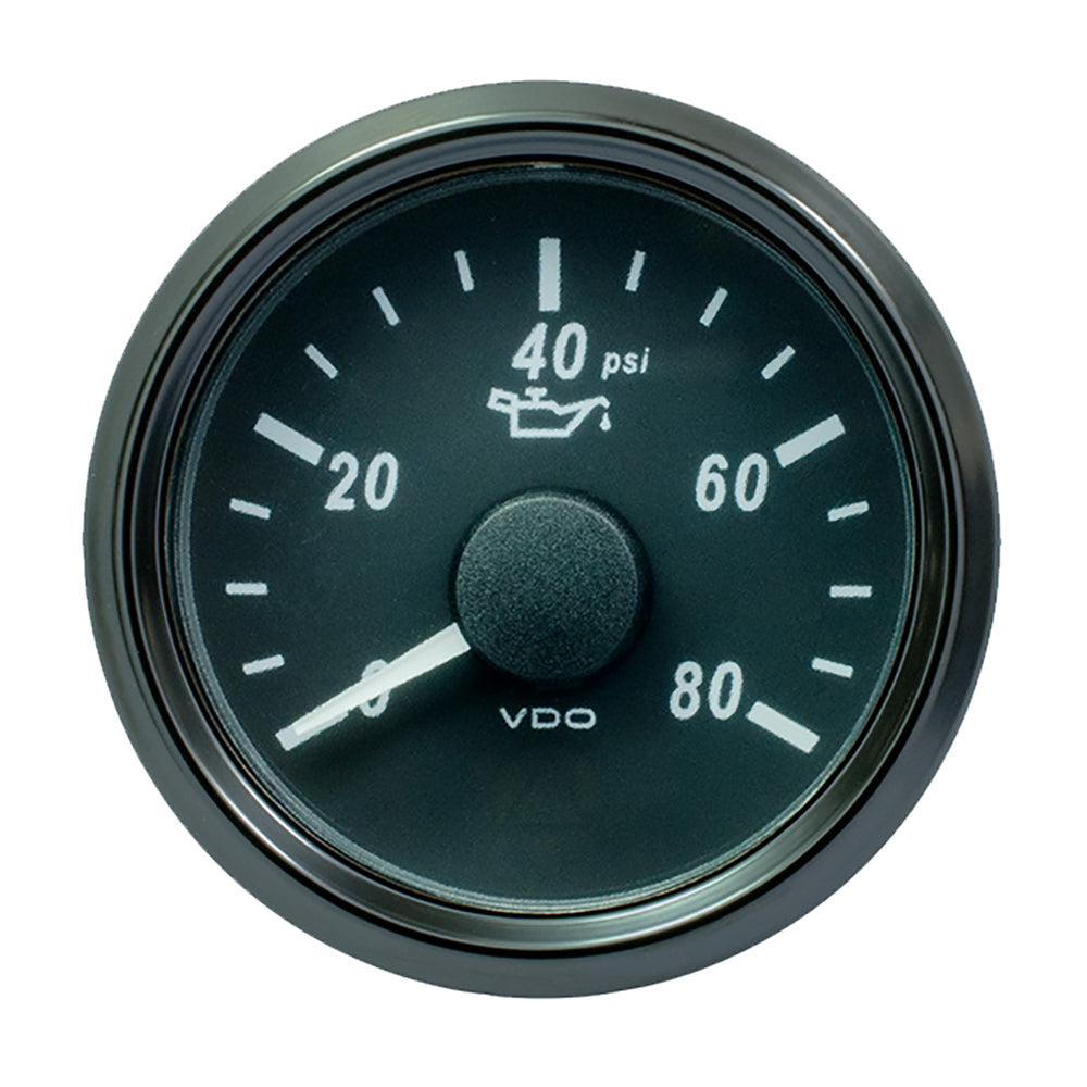 Tri-Water Marine | VDO SingleViu 52mm (2-1/16") Oil Pressure Gauge - 80 PSI - 0-180 Ohm [A2C3833190030]