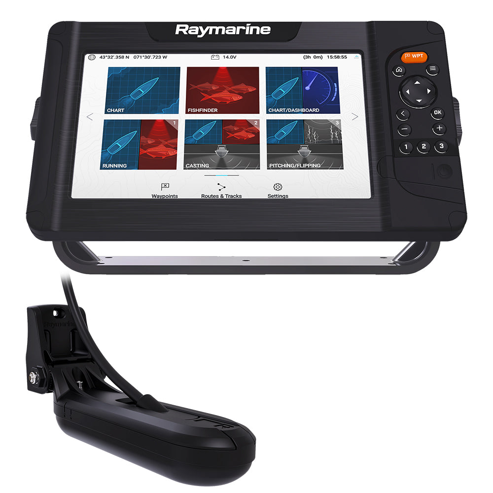 Tri-Water Marine | Raymarine Element 9 HV Combo w/HV-100 Transom Mount Transducer Lighthouse North America Chart [E70534-05-102]