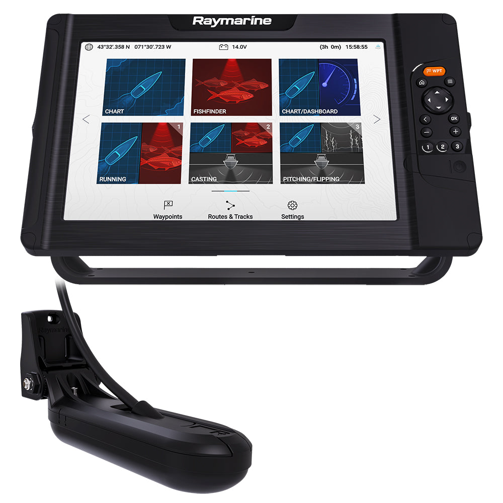 Tri-Water Marine | Raymarine Element 12 HV Combo w/HV-100 Transom Mount Transducer Lighthouse North America Chart [E70536-05-102]