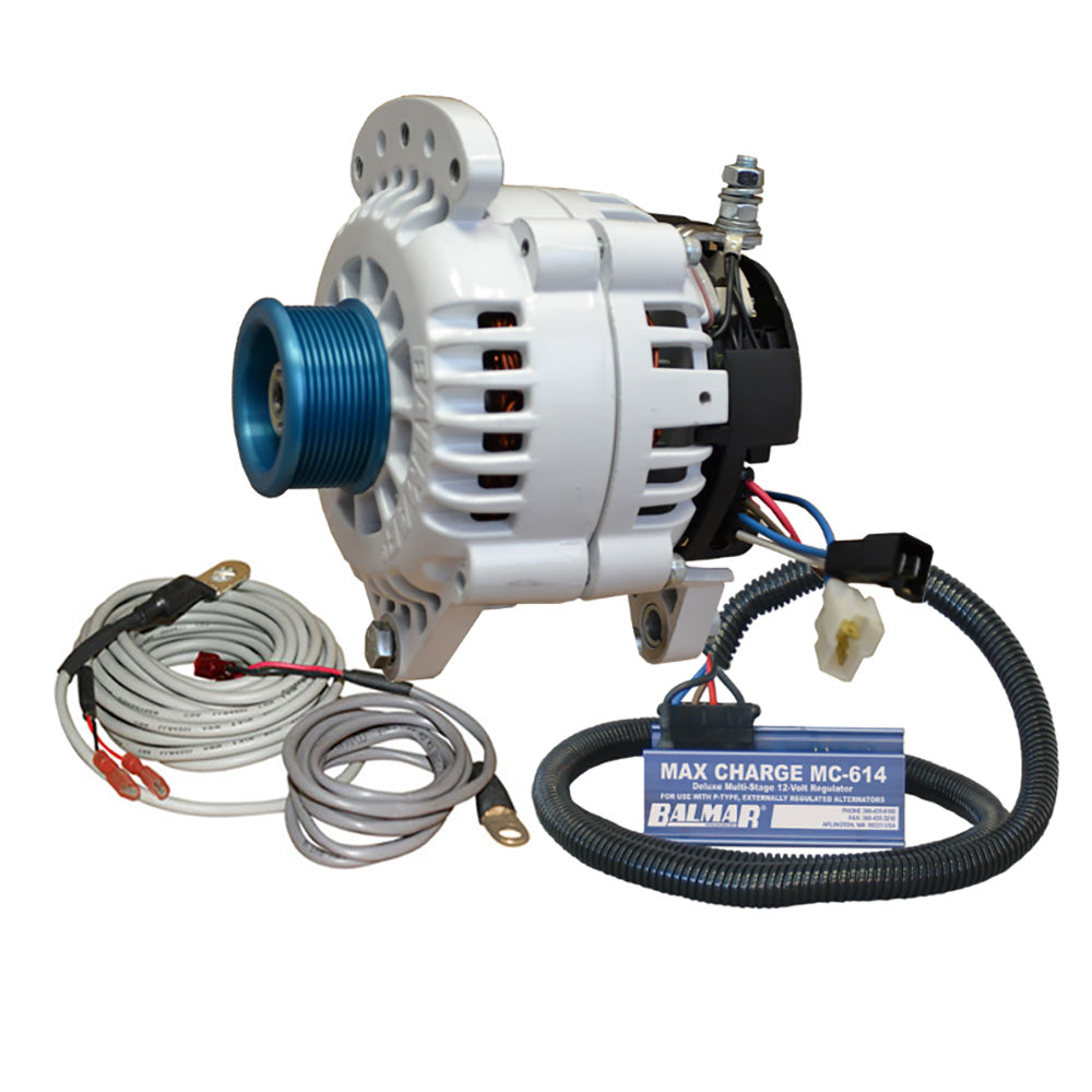 Tri-Water Marine | Balmar Alternator 120 AMP Kit 120V 3.15" Dual Foot Saddle J10 Pulley Regulator Temp Sensor [60-YP-MC-120-J10]