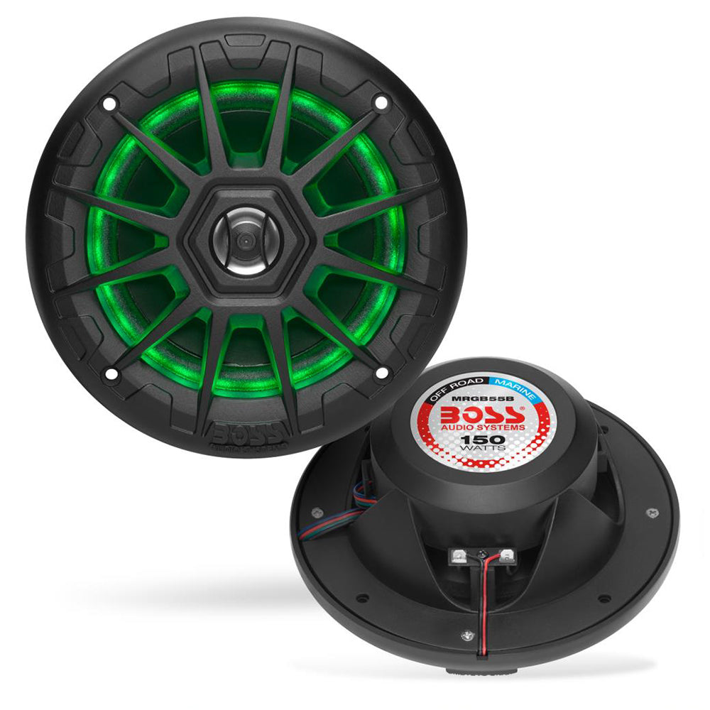 Tri-Water Marine | Boss Audio MRGB55B 5.25" Marine Speakers w/RGB Lighting - Black [MRGB55B]