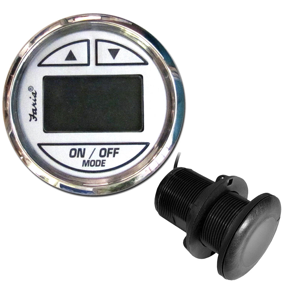 Tri-Water Marine | Faria Chesapeake White SS 2" Depth Sounder w/Thru-Hull Transducer [13894]