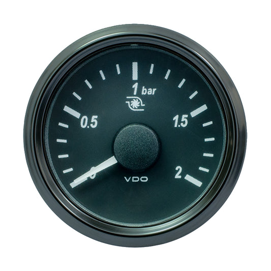 Tri-Water Marine | VDO SingleViu 52mm (2-1/16") Turbo Pressure Gauge - 2 Bar - 0-180 Ohm [A2C3833490030]