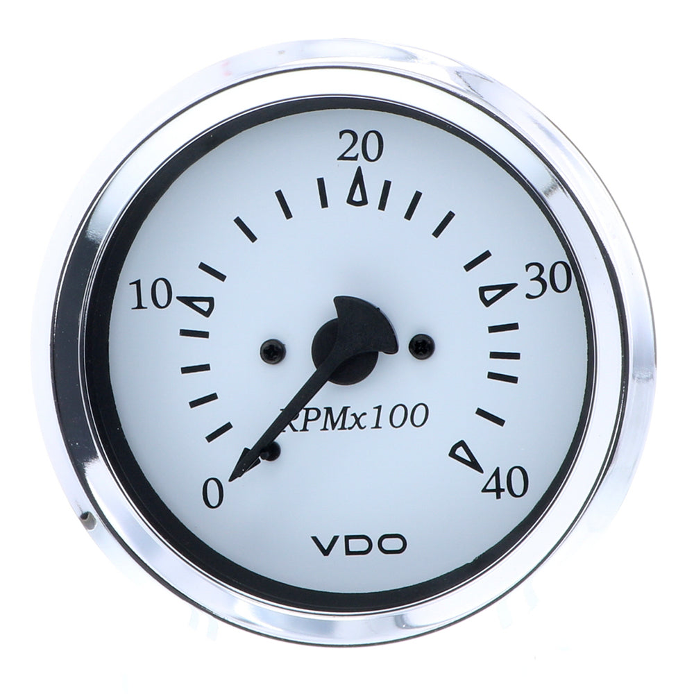 Tri-Water Marine | VDO Cockpit Marine 85MM (3-3/8") Diesel Tachometer - 4000 RPM - White Dial/Chrome Bezel [333-15273]