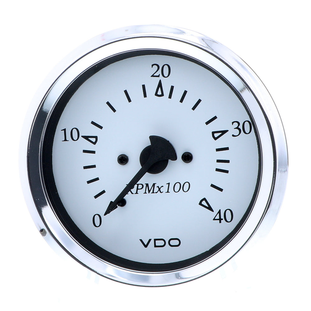 Tri-Water Marine | VDO Cockpit Marine 85MM (3-3/8") Diesel Tachometer - Alternator Input - White Dial/Chrome Bezel [333-15272]