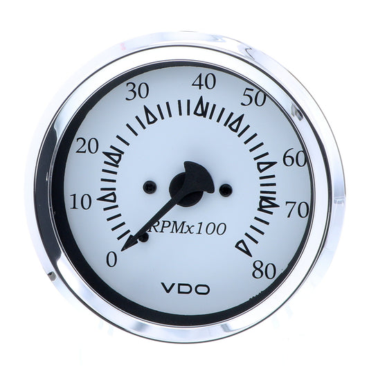 Tri-Water Marine | VDO Cockpit Marine 85MM (3-3/8") Outboard Tachometer - White Dial/Chrome Bezel [333-15275]