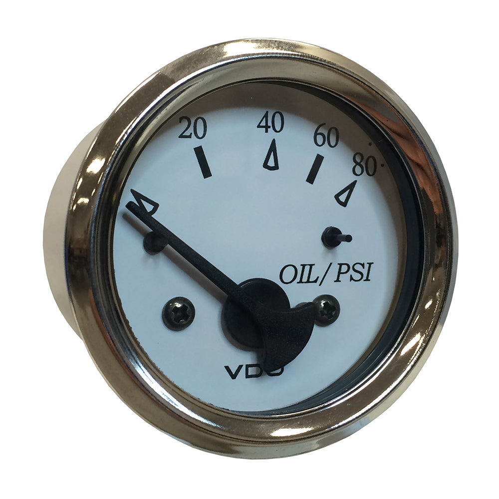 Tri-Water Marine | VDO Cockpit Marine 52MM (2-1/16") Oil Pressure Gauge - White Dial/Chrome Bezel [350-15276]