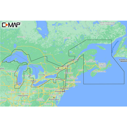 Tri-Water Marine | C-MAP M-NA-Y201-MS Great Lakes To Nova Scotia REVEAL Coastal Chart [M-NA-Y201-MS]