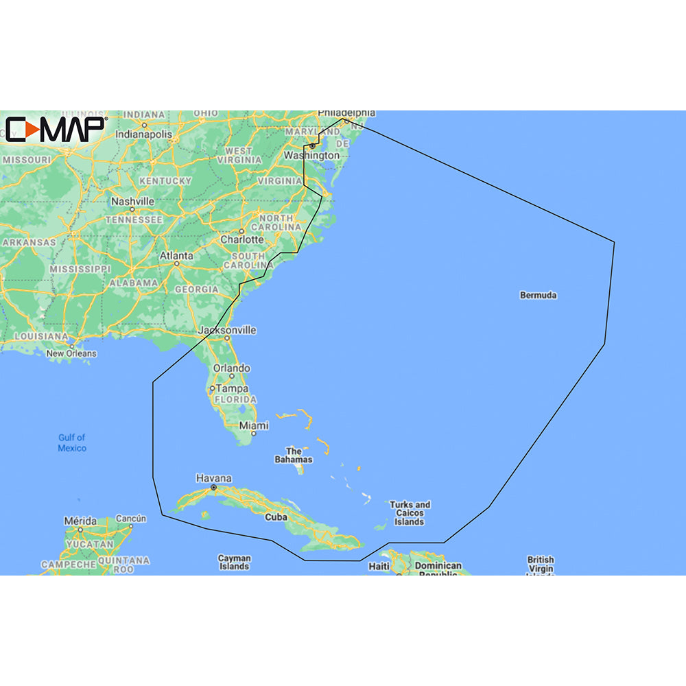 Tri-Water Marine | C-MAP M-NA-Y203-MS Chesapeake Bay to Bahamas REVEAL Coastal Chart [M-NA-Y203-MS]