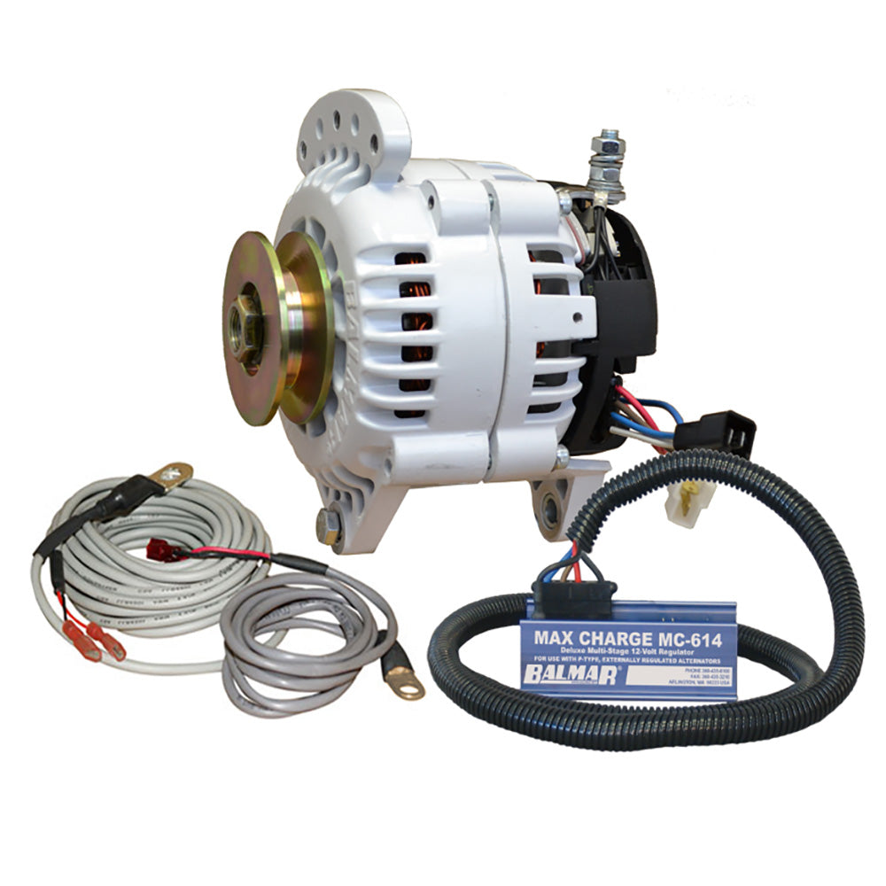 Tri-Water Marine | Balmar Alternator 100 AMP Kit 12V 3.15" Dual Foot Saddle Single Vee Pulley Regulator Temp Sensor [60-YP-MC-100-SV]