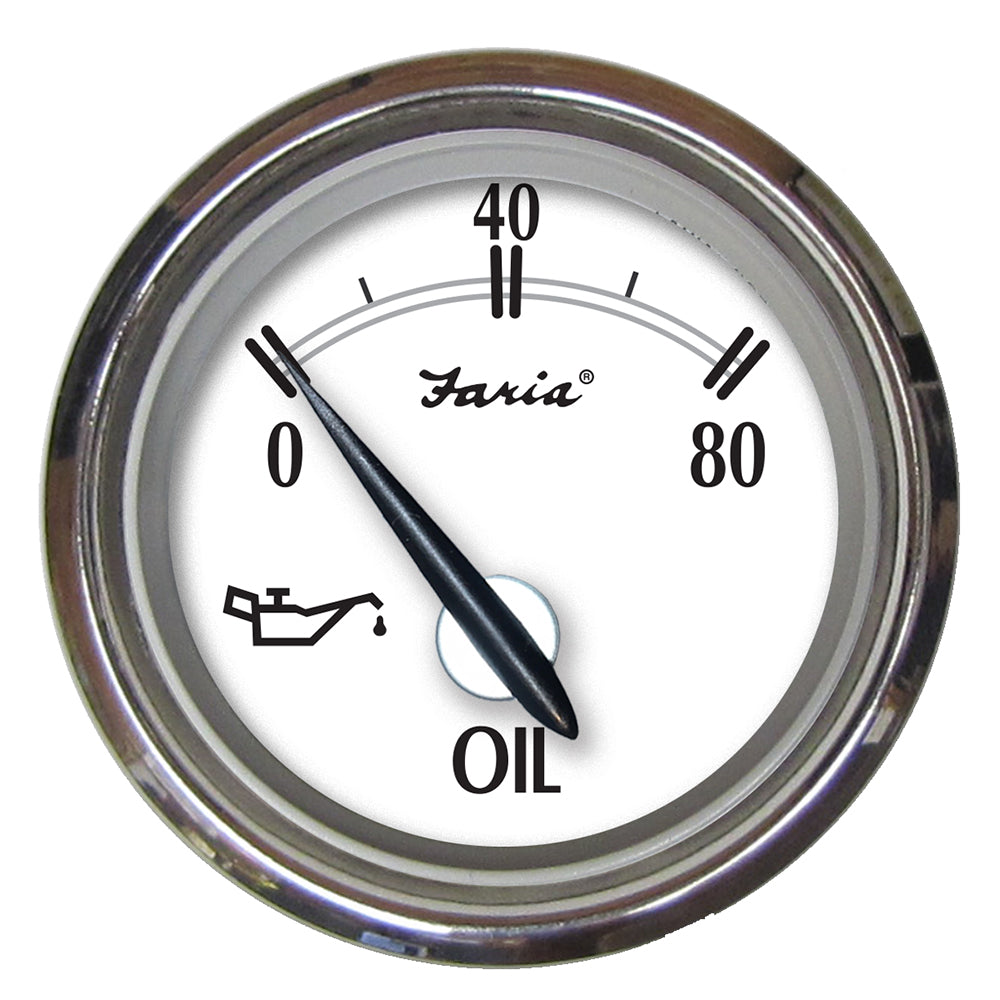 Tri-Water Marine | Faria Newport SS 2" Oil Pressure Gauge - 0 to 80 PSI [25001]