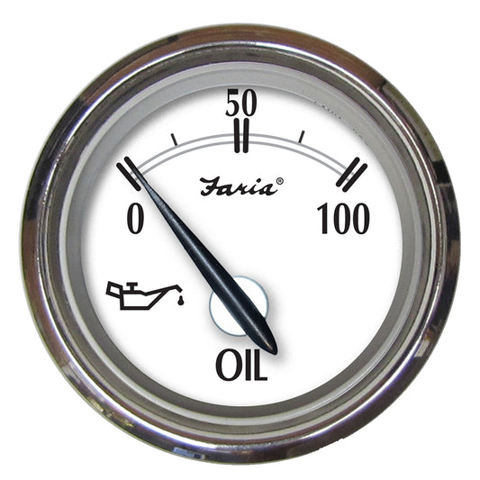 Tri-Water Marine | Faria Newport SS 2" Oil Pressure Gauge - 0 to 100 PSI [25005]