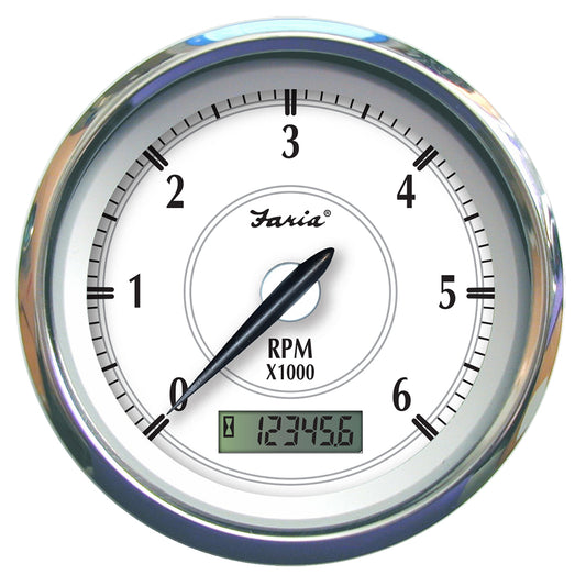 Tri-Water Marine | Faria Newport SS 4" Tachometer w/Hourmeter f/Gas Inboard - 6000 RPM [45004]