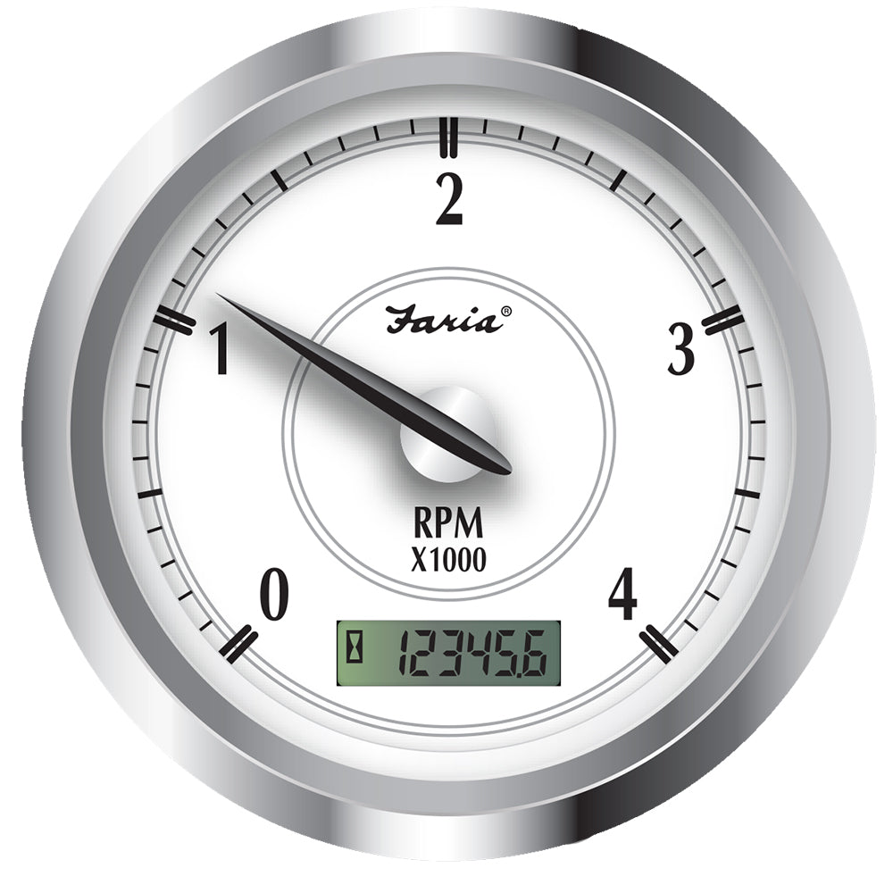 Tri-Water Marine | Faria Newport SS 4" Tachometer w/Hourmeter f/Diesel w/Magnetic Pick-Up - 4000 RPM [45006]