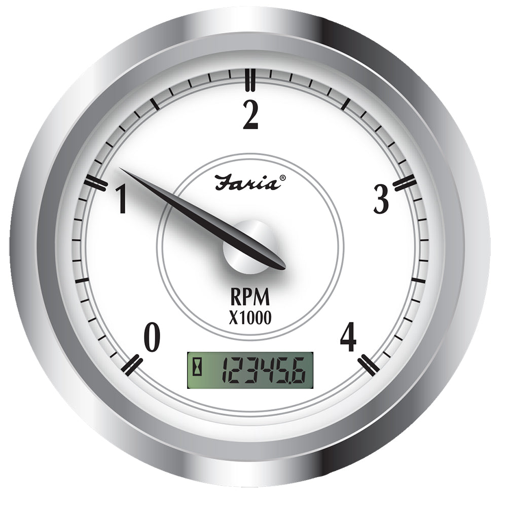 Tri-Water Marine | Faria Newport SS 4" Tachometer w/Hourmeter f/Diesel w/Mech Take Off - 4000 RPM [45007]