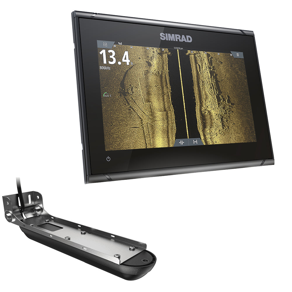 Tri-Water Marine | Simrad GO9 XSE Chartplotter/Fishfinder w/Active Imaging 3-in-1 Transom Mount Transducer C-MAP Discover Chart [000-14840-002]