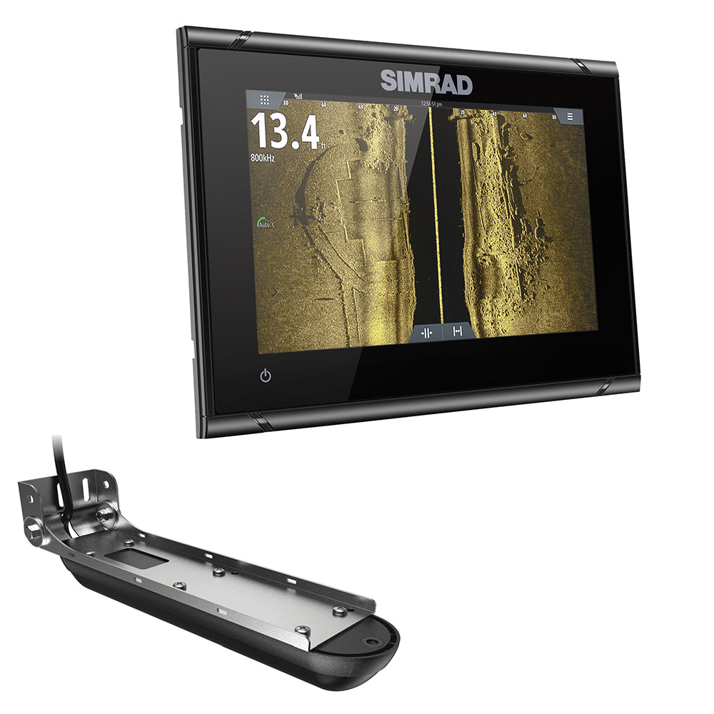 Tri-Water Marine | Simrad GO7 XSR Chartplotter/Fishfinder w/Active Imaging 3-in-1 Transom Mount Transducer C-MAP Discover Chart [000-14838-002]