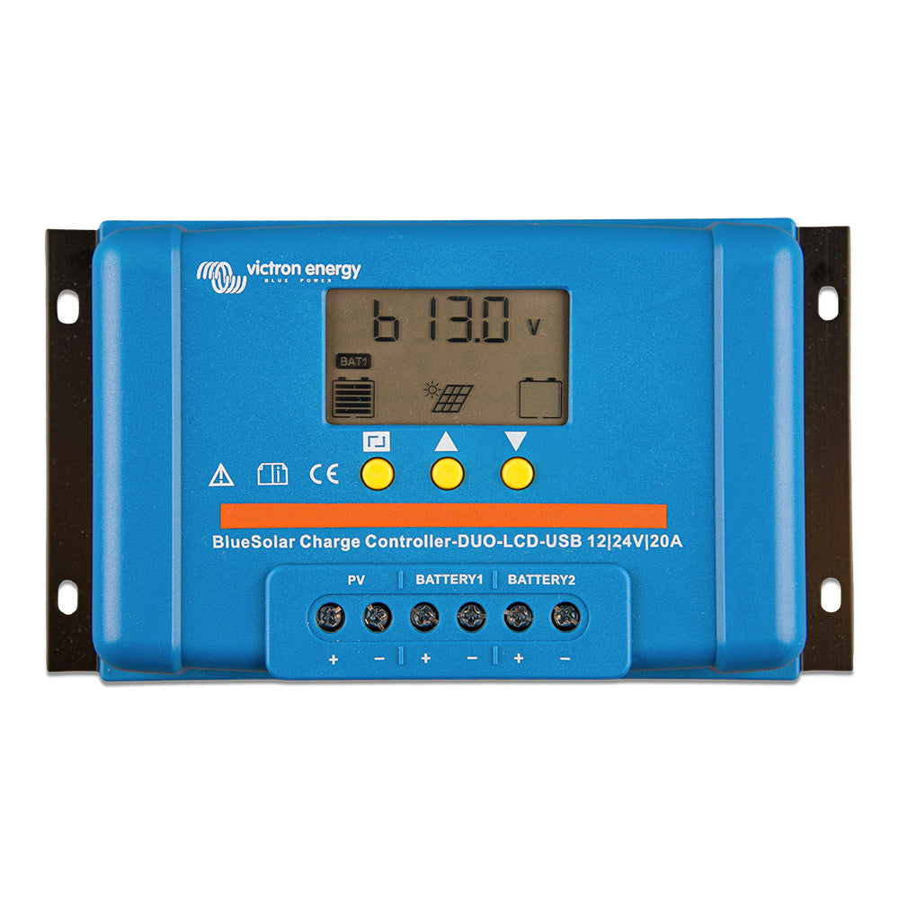 Tri-Water Marine | Victron BlueSolar PWM Charge Controller (DUO) LCD USB Charge Control - 12/24VDC - 20A [SCC010020060]