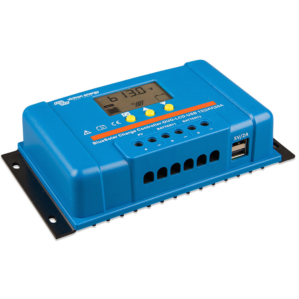 Tri-Water Marine | Victron BlueSolar PWM Charge Controller (DUO) LCD USB Charge Control - 12/24VDC - 20A [SCC010020060]