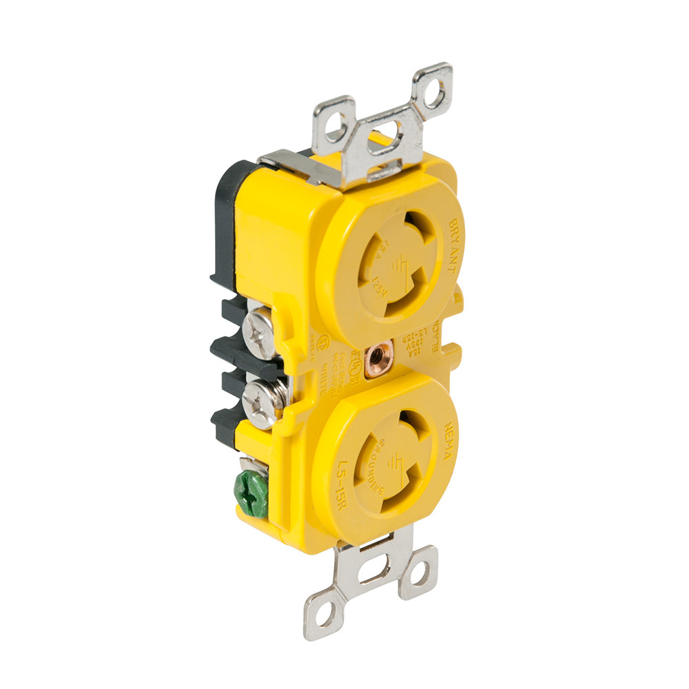 Tri-Water Marine | Marinco Locking Receptacle - 15A, 125V - Yellow [4700CR]