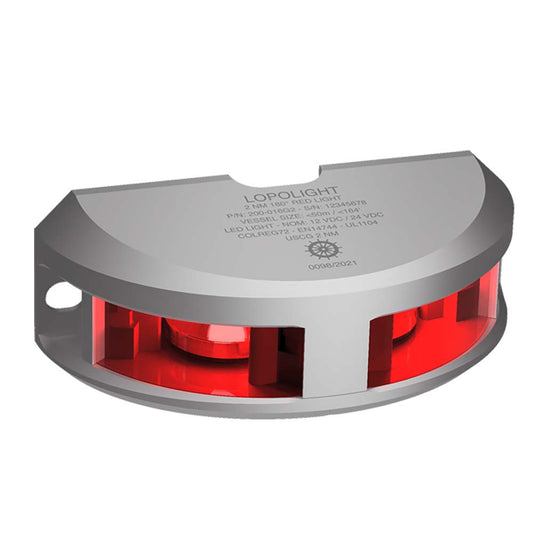 Tri-Water Marine | Lopolight Series 200-016 - Navigation Light - 2NM - Vertical Mount - Red - Silver Housing [200-016G2]