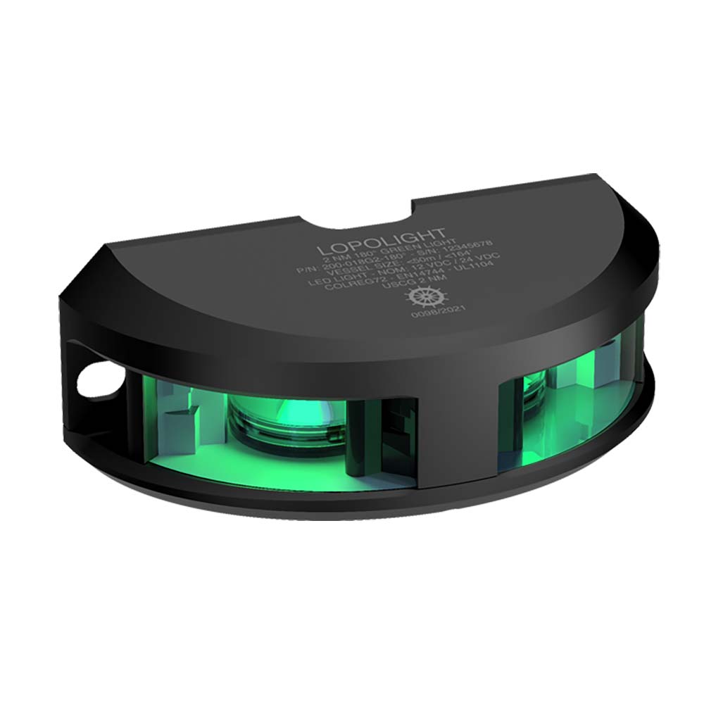 Tri-Water Marine | Lopolight Series 200-018 - Navigation Light - 2NM - Vertical Mount - Green - Black Housing [200-018G2-B]