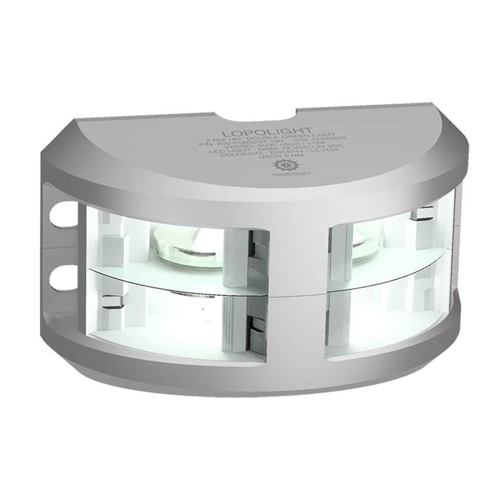 Tri-Water Marine | Lopolight Series 200-024 - Double Stacked Navigation Light - 2NM - Vertical Mount - White - Silver Housing [200-024G2ST]