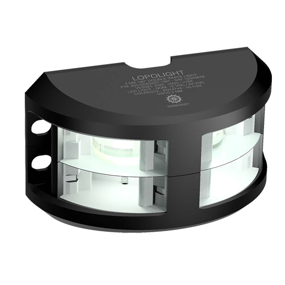 Tri-Water Marine | Lopolight Series 200-024 - Double Stacked Navigation Light - 2NM - Vertical Mount - White - Black Housing [200-024G2ST-B]