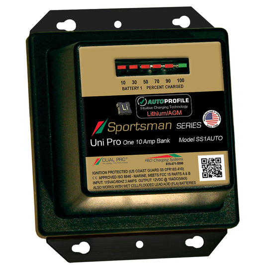 Tri-Water Marine | Dual Pro SS1 Auto 10A - 1-Bank Lithium/AGM Battery Charger [SS1AUTO]