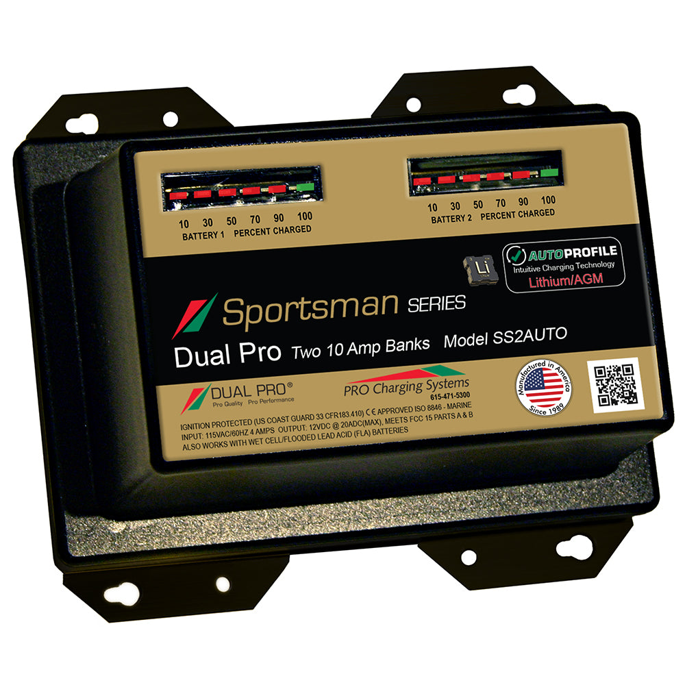 Tri-Water Marine | Dual Pro SS2 Auto 20A - 2-Bank Lithium/AGM Battery Charger [SS2AUTO]