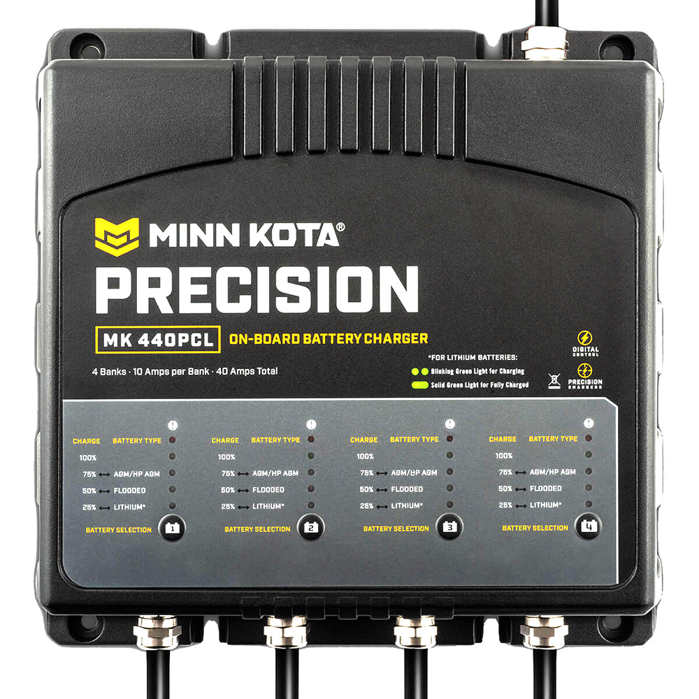 Tri-Water Marine | Minn Kota On-Board Precision Charger MK-440 PCL 4 Bank x 10 AMP LI Optimized Charger [1834401]