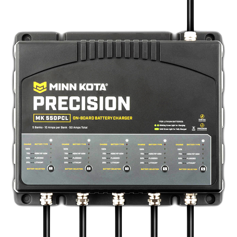 Tri-Water Marine | Minn Kota On-Board Precision Charger MK-550 PCL 5 Bank x 10 AMP LI Optimized Charger [1835500]