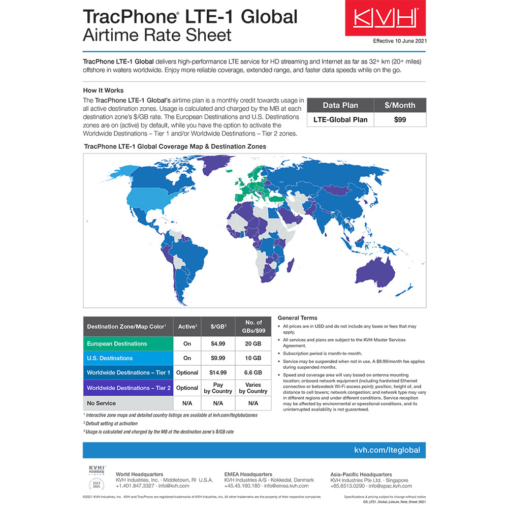 Tri-Water Marine | KVH TracPhone LTE-1 Global [01-0419-01]