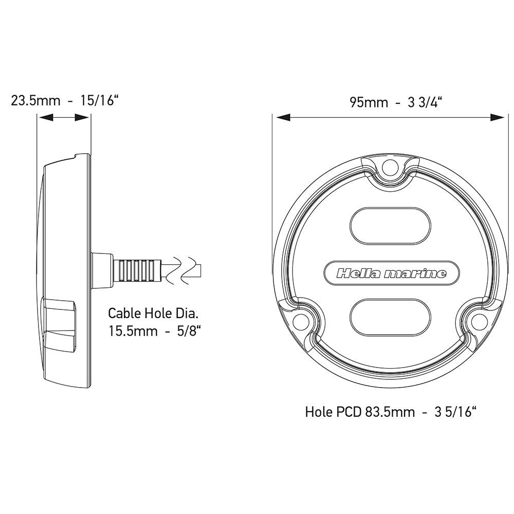 Tri-Water Marine | Hella Marine Apelo A1 RGB Underwater Light - 1800 Lumens - Black Housing - Charcoal Lens [016146-001]