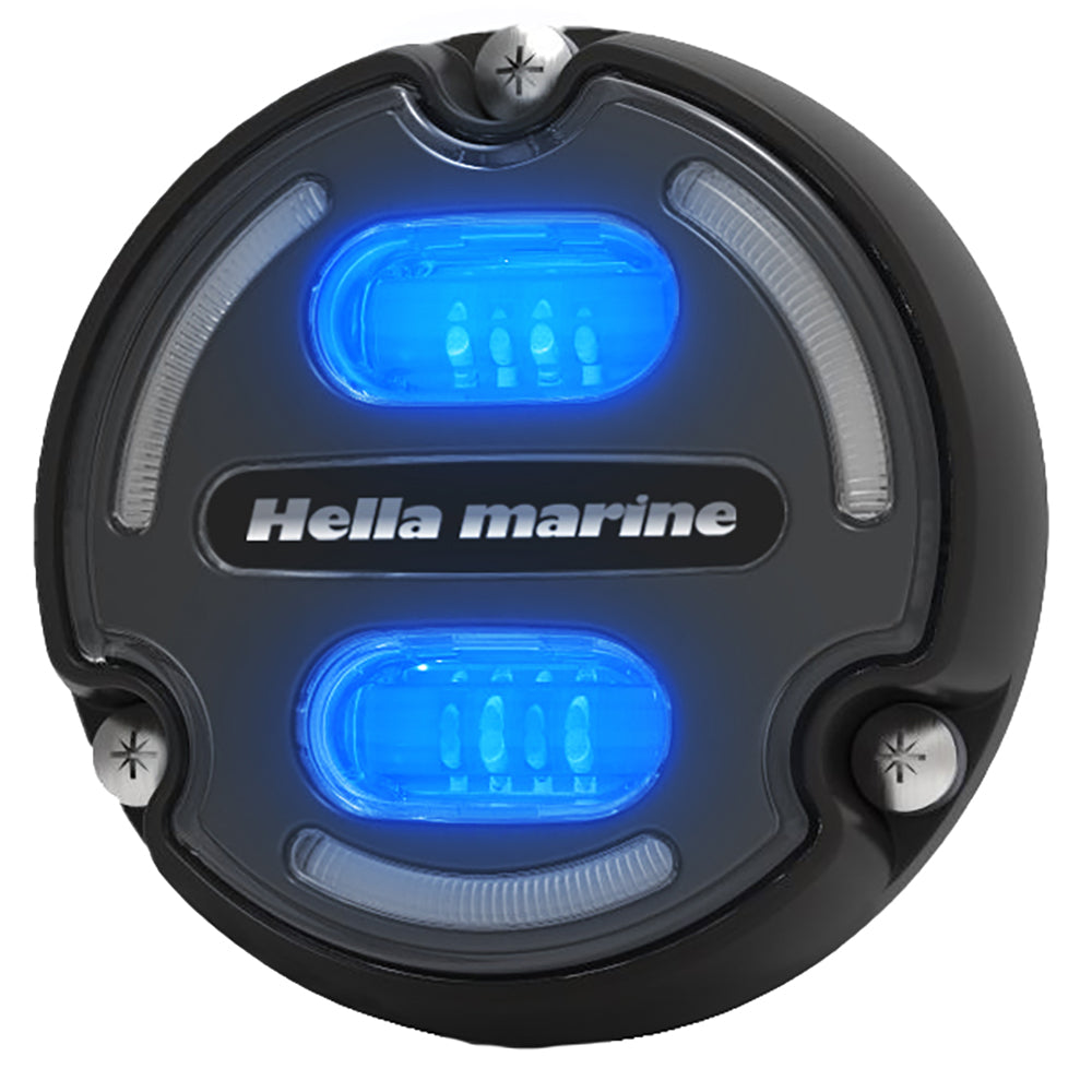 Tri-Water Marine | Hella Marine Apelo A2 Blue White Underwater Light - 3000 Lumens - Black Housing - Charcoal Lens w/Edge Light [016147-001]