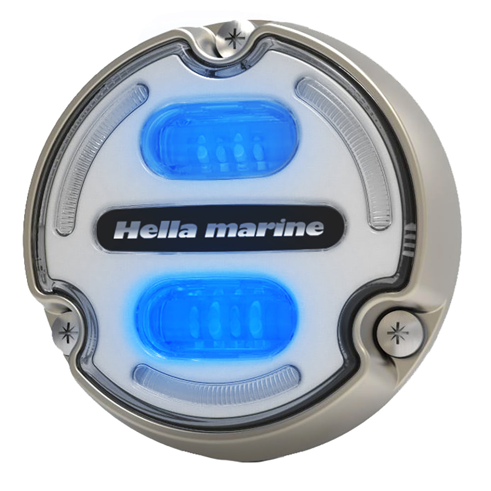 Tri-Water Marine | Hella Marine Apelo A2 Blue White Underwater Light - 3000 Lumens - Bronze Housing - White Lens w/Edge Light [016147-101]