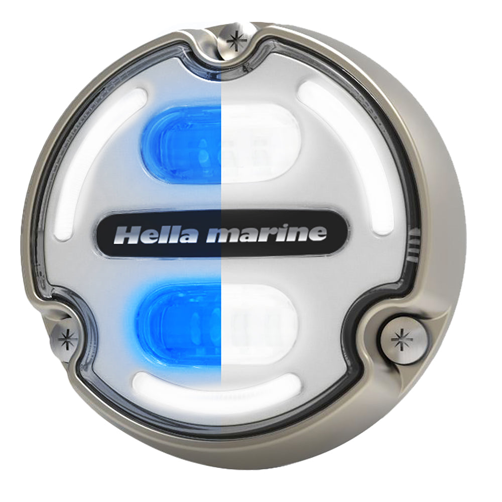 Tri-Water Marine | Hella Marine Apelo A2 Blue White Underwater Light - 3000 Lumens - Bronze Housing - White Lens w/Edge Light [016147-101]