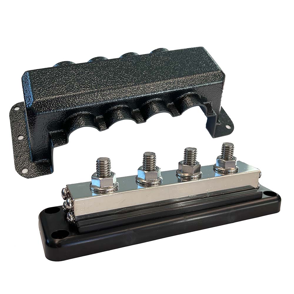 Tri-Water Marine | Victron Busbar 600A 4P Cover 4X 3/8" Plus 4X M8 Terminals [VBB160040010]