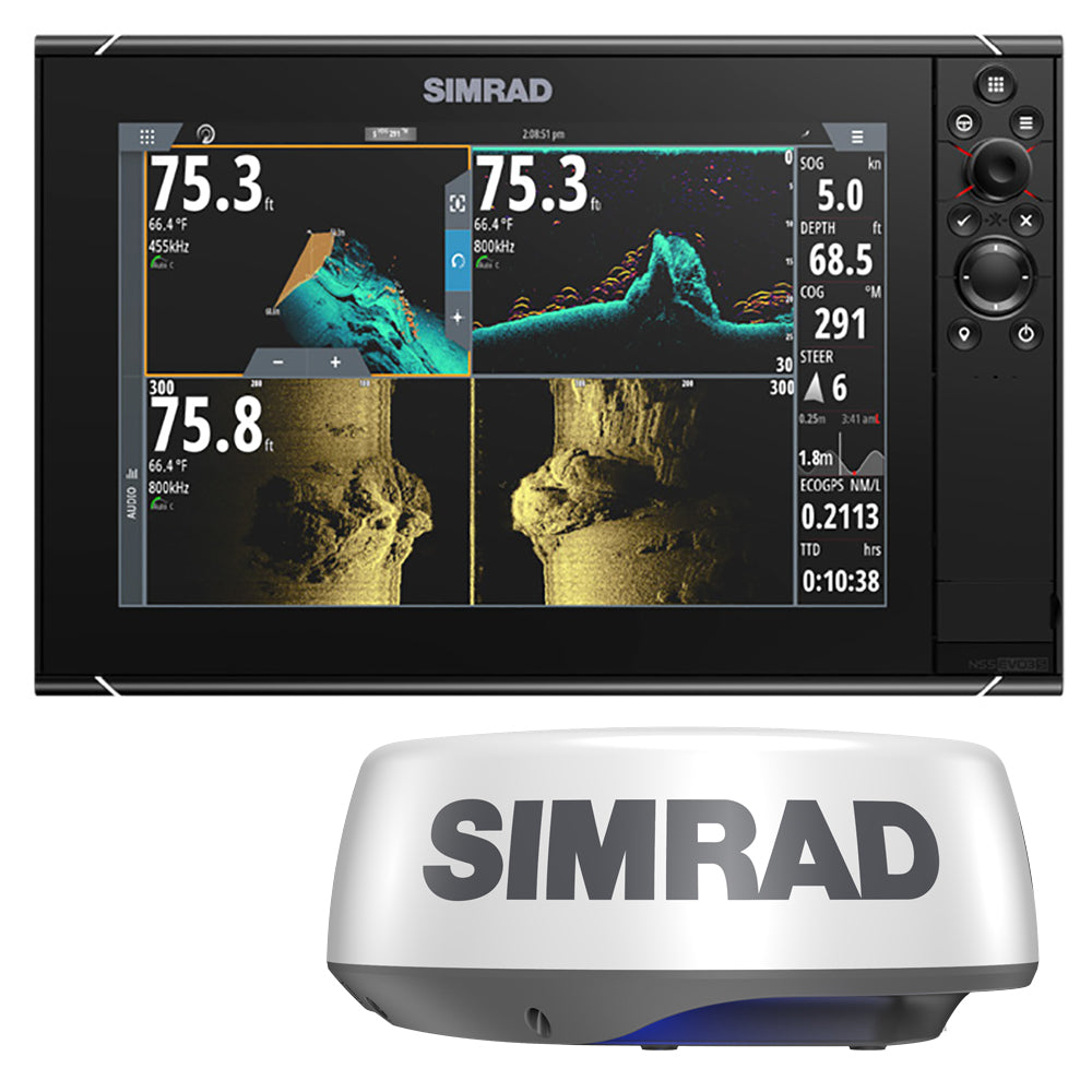 Tri-Water Marine | Simrad NSS12 evo3S Combo Multi-Function Chartplotter/Fishfinder Radar Bundle HALO20+ - No HDMI Video Outport [000-15555-002]