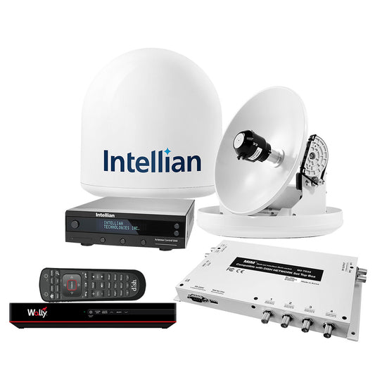 Tri-Water Marine | Intellian i2 US System w/DISH/Bell MIM-2 (w/3M RG6 Cable) 15M RG6 Cable DISH HD Wally Receiver [B4-209DNSB2]