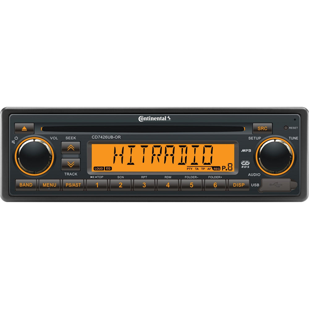 Tri-Water Marine | Continental Stereo w/CD/AM/FM/BT/USB - 24V [CD7426UB-OR]