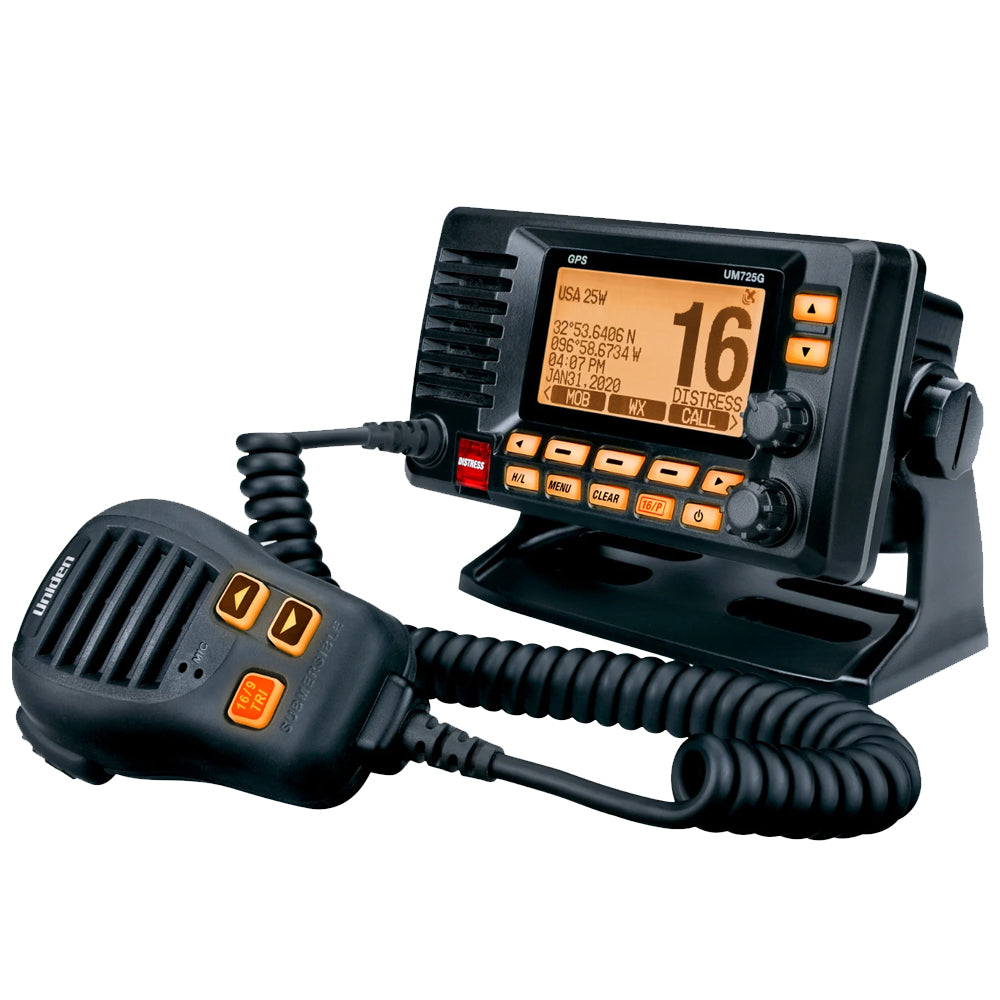 Tri-Water Marine | Uniden UM725 Fixed Mount Marine VHF Radio - Black [UM725BK]