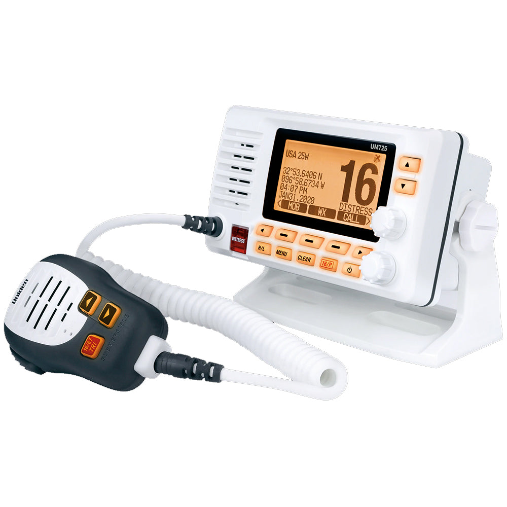 Tri-Water Marine | Uniden UM725 Fixed Mount Marine VHF Radio w/GPS - White [UM725G]