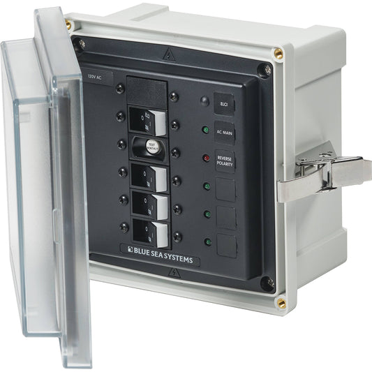 Tri-Water Marine | Blue Sea 3128 - SMS Panel Enclosure w/ELCI (30A) 3 Branch (15A) - 120V AC [3128]