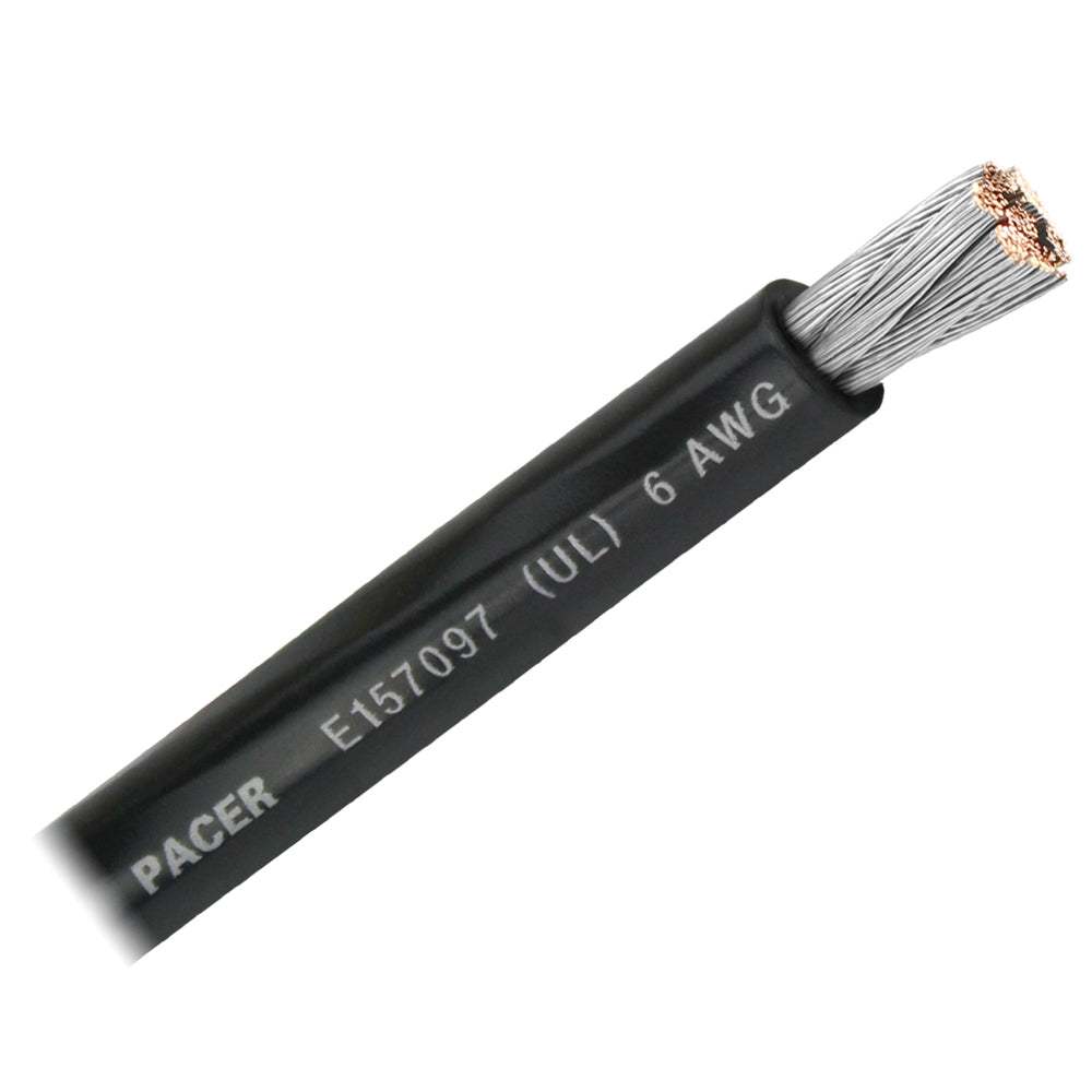 Tri-Water Marine | Pacer Black 6 AWG Battery Cable - Sold By The Foot [WUL6BK-FT]