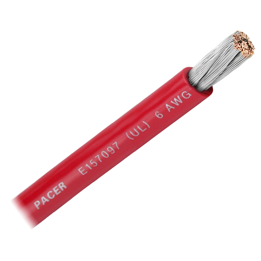 Tri-Water Marine | Pacer Red 6 AWG Battery Cable - Sold By The Foot [WUL6RD-FT]