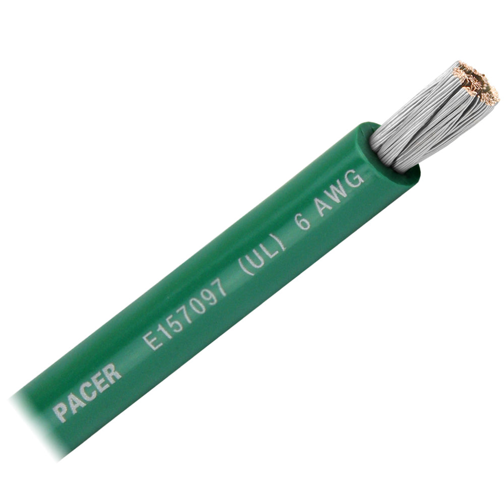 Tri-Water Marine | Pacer Green 6 AWG Battery Cable - Sold By The Foot [WUL6GN-FT]