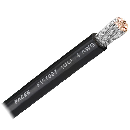 Tri-Water Marine | Pacer Black 4 AWG Battery Cable - Sold By The Foot [WUL4BK-FT]