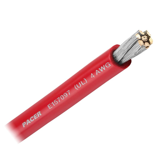 Tri-Water Marine | Pacer Red 4 AWG Battery Cable - Sold By The Foot [WUL4RD-FT]