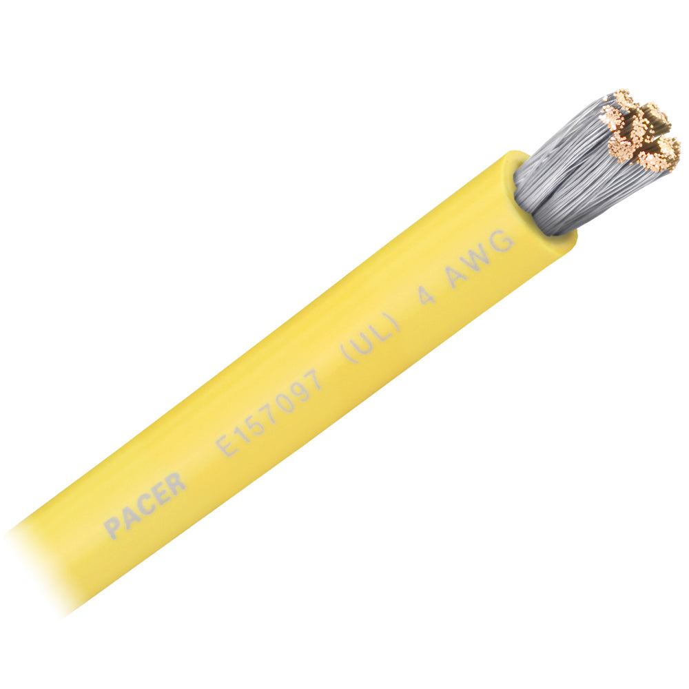 Tri-Water Marine | Pacer Yellow 4 AWG Battery Cable - Sold By The Foot [WUL4YL-FT]